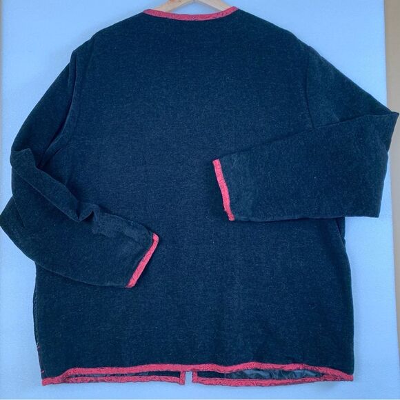 White Stag Vintage Black Embroidered Zip Front Jacket Size XL - Picture 4 of 15